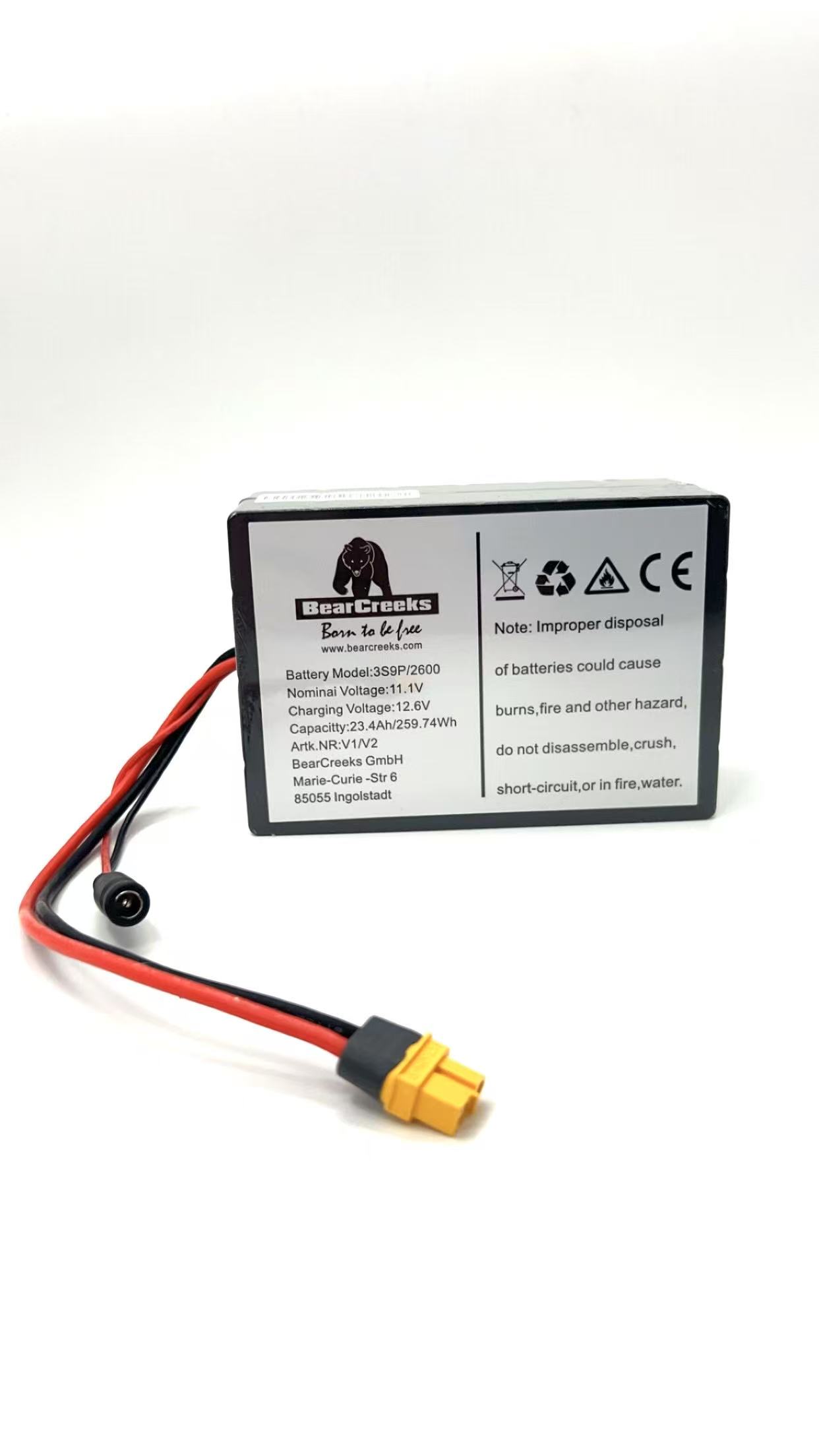Batterie au lithium 23,4Ah pour bateaux amorceurs BearCreeks Scavenger et Navitec