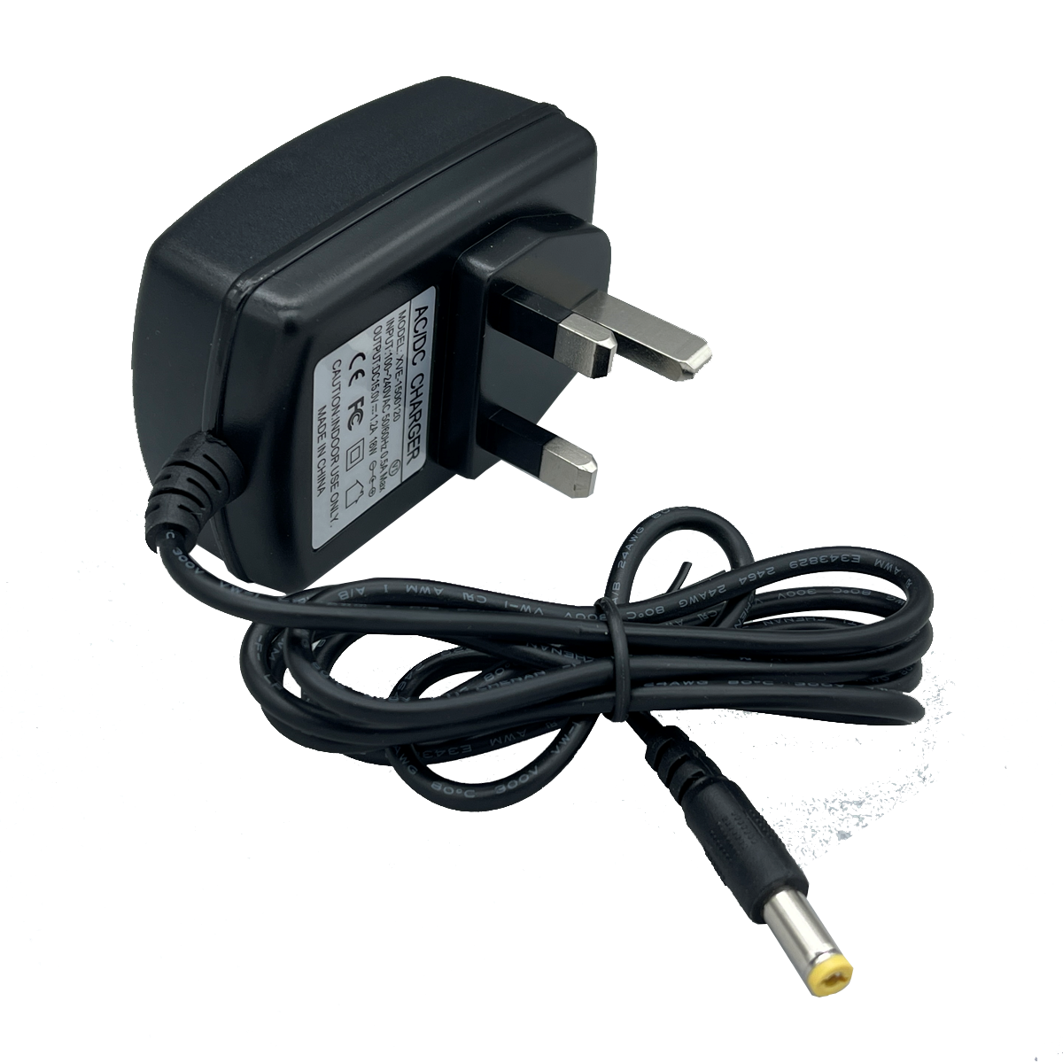 Adaptateur secteur universel 15V 1.2A 18W, 100-240V AC/DC, connecteur DC5521 et prise britannique