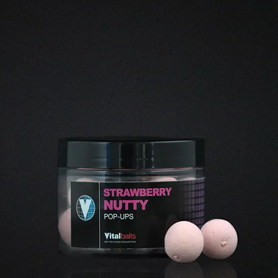 Vitalbaits Pop-ups STRAWBERRY NUTTY 18 mm rose délavé NOUVEAU 50 gr.