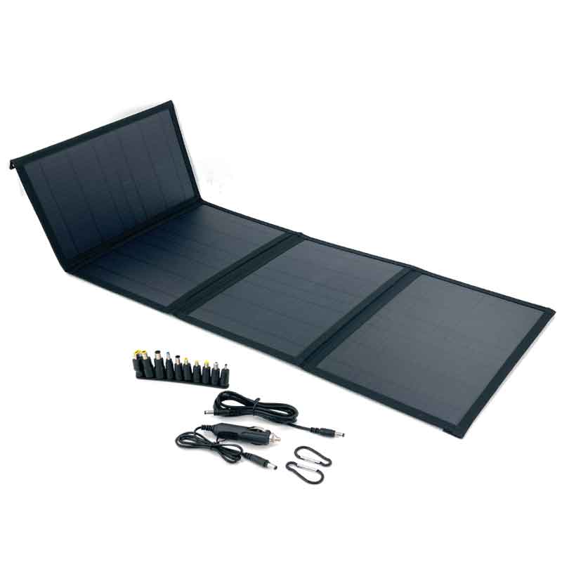 BearCreeks Chargeur de batterie portable à panneau solaire 40W avec ports de sortie USB, DC et Type-C